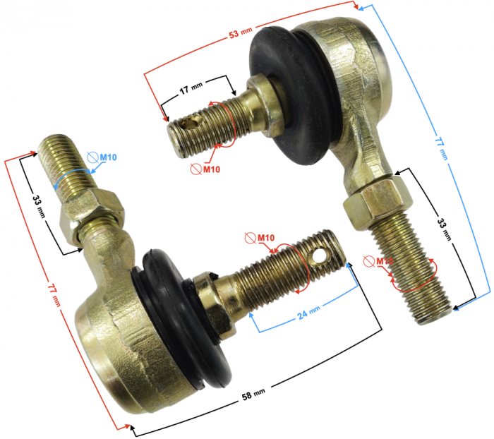 Set 2 bucati capeti de bara ATV 125-9-125-X, filet 10mm [2]