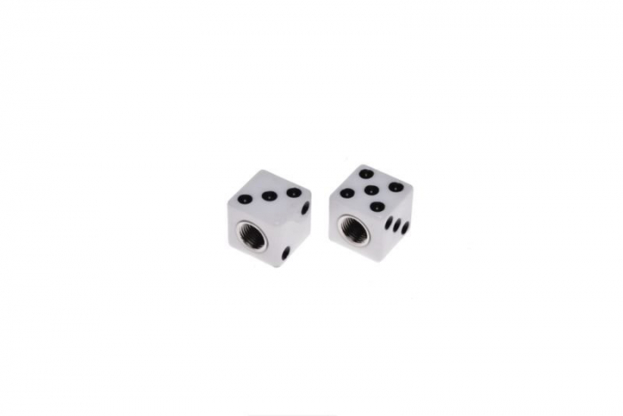Set 2 capace valva auto/moto, tip zar, culoare alb, 15x15x15mm [2]