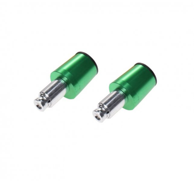 Set 2 capeti ghidon conici moto din metal, pentru motociclete, culoare verde, diametru 17.7mm [2]