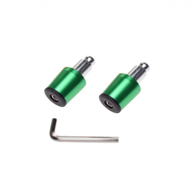 Set 2 capeti ghidon conici moto din metal, pentru motociclete, culoare verde, diametru 17.7mm