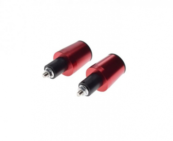 Set 2 capeti ghidon conici, pentru motociclete, culoare rosu, diametru guma 17.7mm [2]