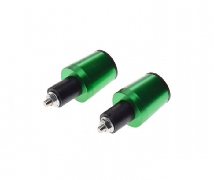 Set 2 capeti ghidon conici, pentru motociclete, culoare verde, diametru guma 17.7mm [2]