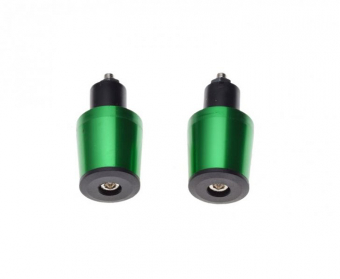 Set 2 capeti ghidon conici, pentru motociclete, culoare verde, diametru guma 17.7mm [3]