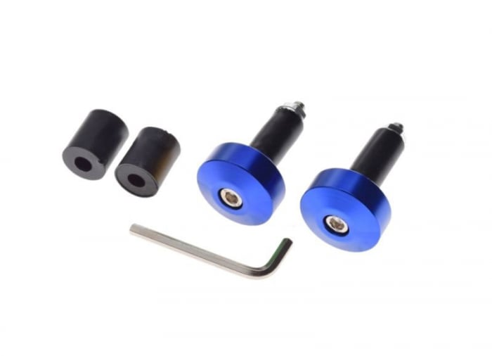 Set 2 capeti ghidon drepti, pentru motociclete, culoare albastru, diametru cauciuc 13mm