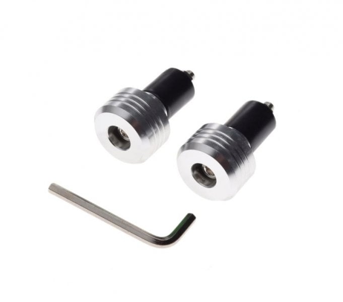 Set 2 capeti ghidon drepti, pentru motociclete, culoare argintiu, diametru cauciuc 17.7mm