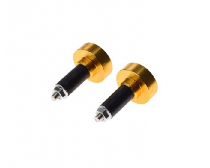 Set 2 capeti ghidon drepti, pentru motociclete, culoare auriu, diametru cauciuc 13mm [2]
