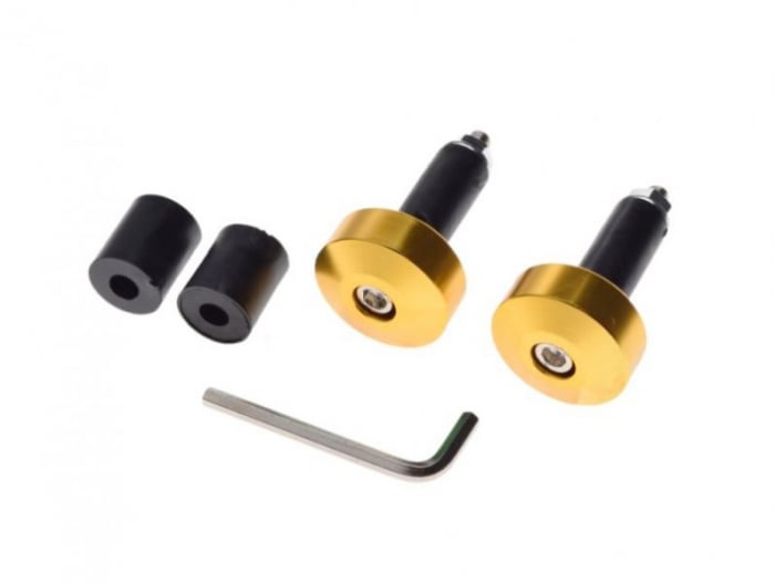 Set 2 capeti ghidon drepti, pentru motociclete, culoare auriu, diametru cauciuc 13mm