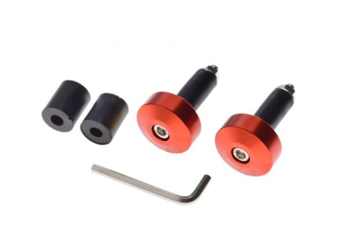 Set 2 capeti ghidon drepti, pentru motociclete, culoare portocaliu, diametru cauciuc 13mm