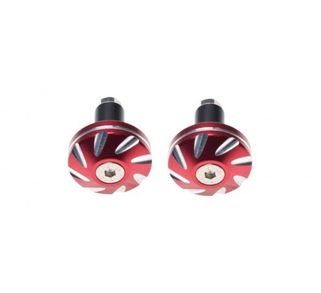 Set 2 capeti ghidon drepti, pentru motociclete, culoare rosu/crom, diametru 35mm [3]
