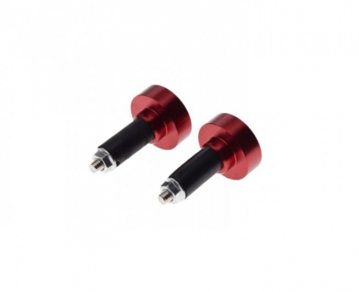 Set 2 capeti ghidon drepti, pentru motociclete, culoare rosu, diametru cauciuc 13mm [2]