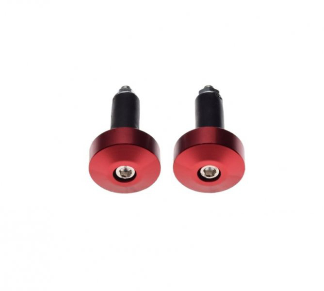 Set 2 capeti ghidon drepti, pentru motociclete, culoare rosu, diametru cauciuc 13mm [3]
