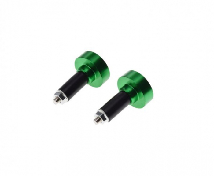Set 2 capeti ghidon drepti, pentru motociclete, culoare verde, diametru cauciuc 13mm [2]