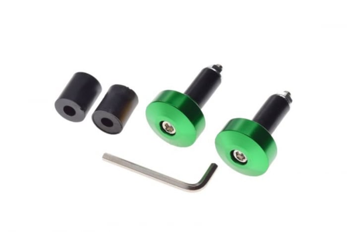 Set 2 capeti ghidon drepti, pentru motociclete, culoare verde, diametru cauciuc 13mm