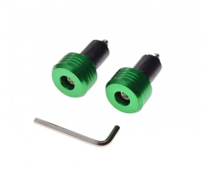 Set 2 capeti ghidon drepti, pentru motociclete, culoare verde, diametru guma 17.7mm