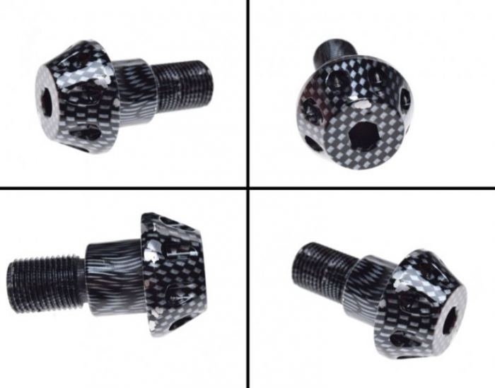 Set 2 capeti ghidon imitatie carbon, M16x1.5 [4]