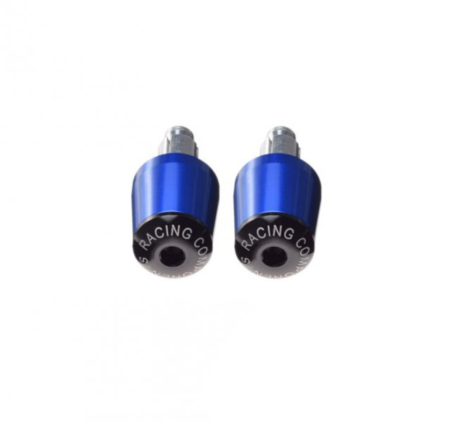 Set 2 capeti ghidon moto conici, culoare albastru, din aluminiu [2]