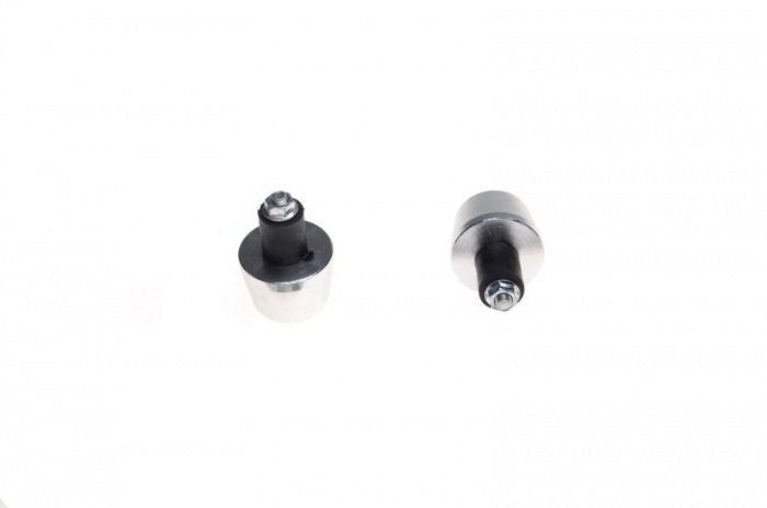 Set 2 capeti ghidon, pentru motociclete, culoare argintiu, diametru guma 17mm [2]