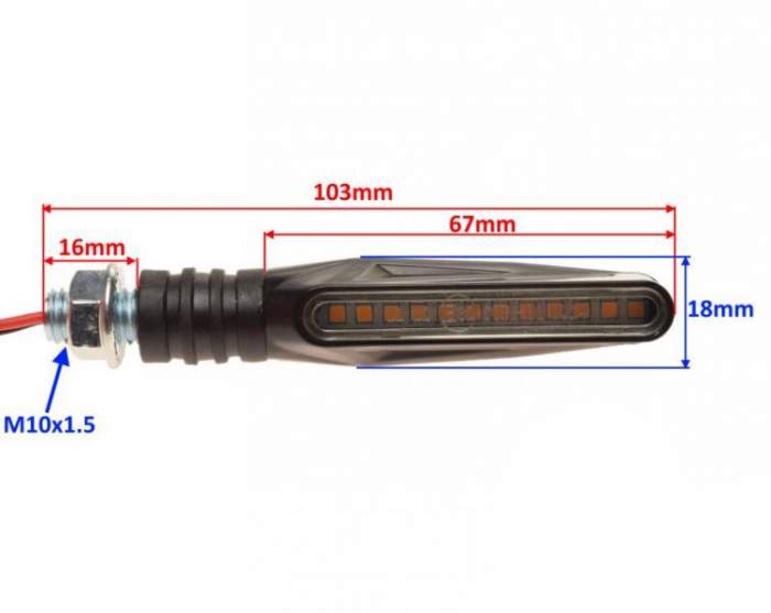 Set 2 lampi semnalizare LED, culoare negru, AM1465 [2]