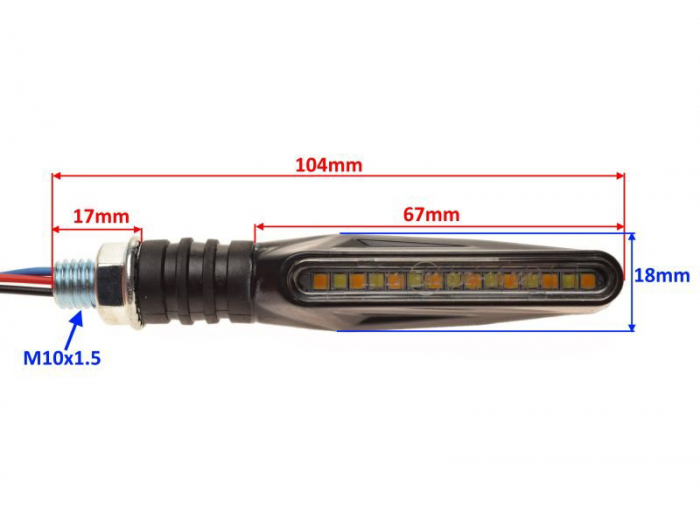 Set 2 lampi semnalizare LED, culoare negru, AM1467 [2]