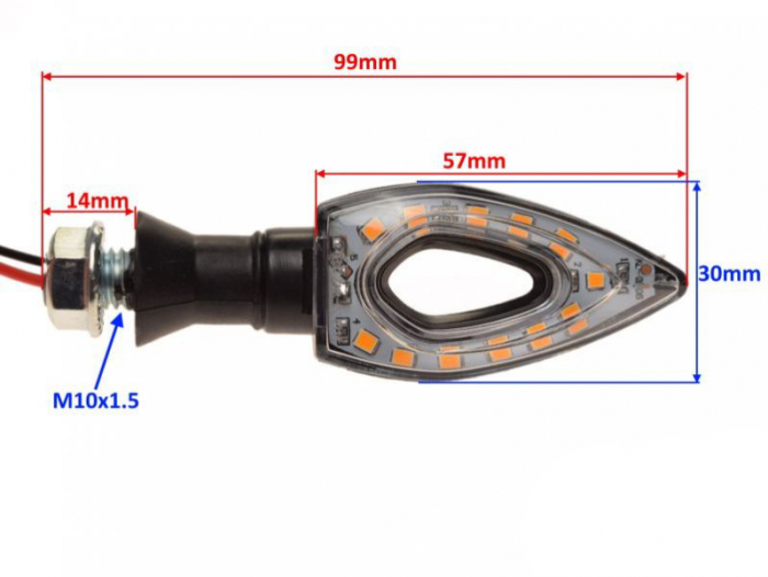 Set 2 lampi semnalizare LED, culoare negru, AM1476 [2]
