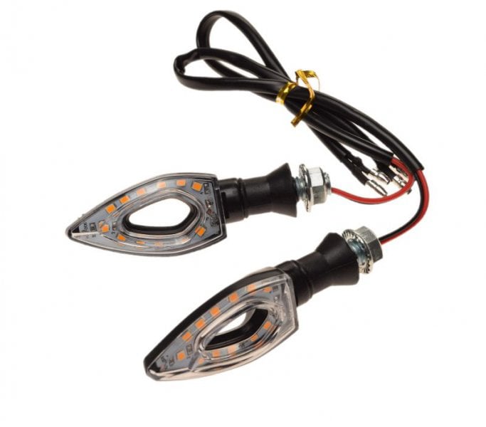 Set 2 lampi semnalizare LED, culoare negru, AM1476