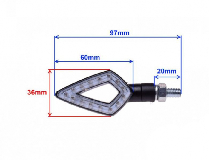 Set 2 lampi semnalizari LED, carcasa neagra, 12v 1W [2]