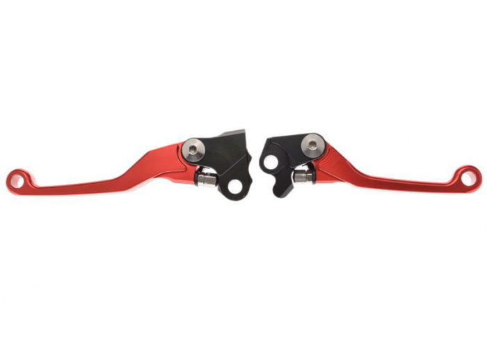 Set 2 manete frana si ambreiaj reglabile cross Honda CR125R/CR250R 04-07/CRF250R,450R 04-06/CRF450X 05-17, culoare rosu [2]