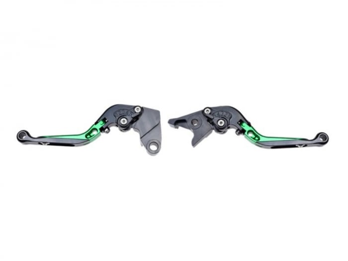 Set 2 manete frana si ambreiaj reglabile Kawasaki ZX6R 00-04,ZX10R 04-05 Z1000 03-06 Versys 1000 12-14, culoare verde