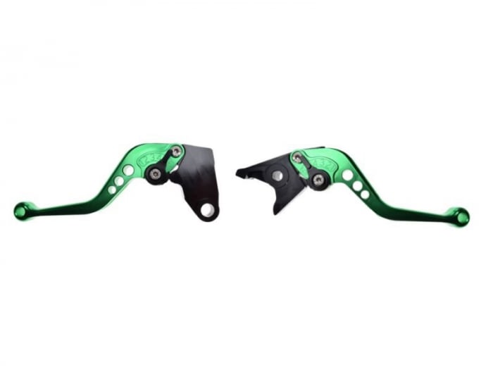 Set 2 manete frana si ambreiaj reglabile Kawasaki ZX6R ZX10R ZX12R Z1000 Versys, culoare verde