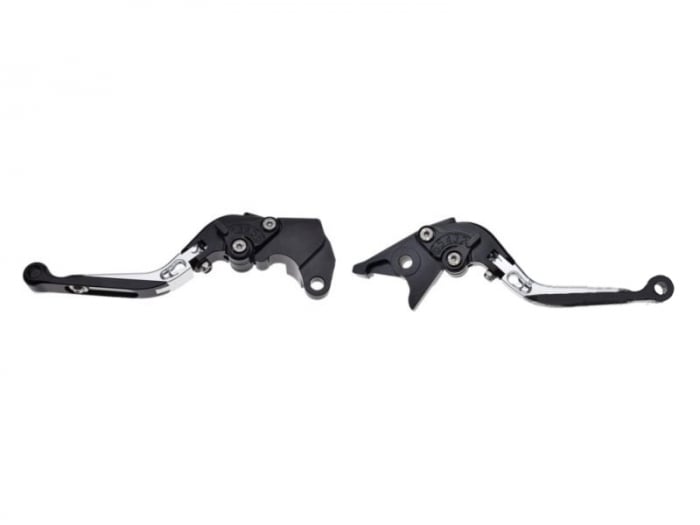 Set 2 manete frana si ambreiaj reglabile Suzuki GSXR600 97-03 750 96-03 1000 01-04 DL650 11-12, culoare gri negru