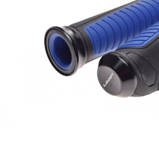 Set 2 mansoane moto 7/8" + 1", 138mm, culoare negru/albastru [2]