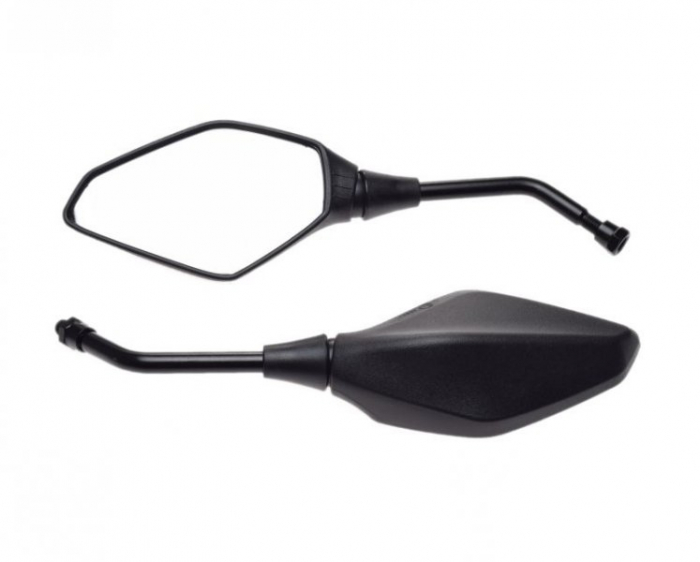 Set 2 oglinzi cu suporturi, prindere pe ghidon, culoare negru, 140x84mm [2]