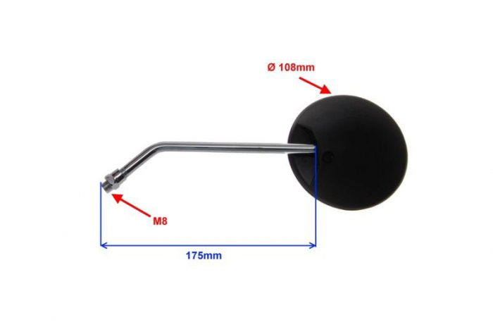 Set 2 oglinzi moto/atv 071, filet M8, culoare negru [2]
