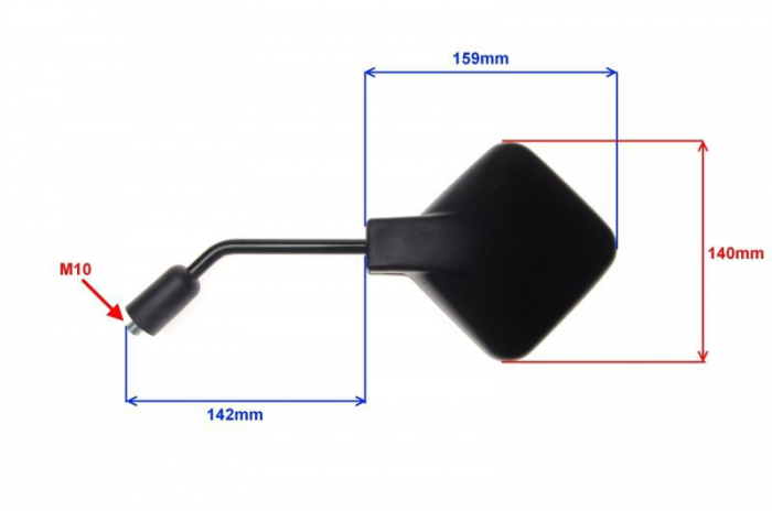 Set 2 oglinzi moto/atv ,245, filet M10, patrate, culoare negru [2]