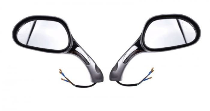 Set 2 oglinzi moto/atv/scuter, cu semnalizari, filet M8, culoare argintiu [2]