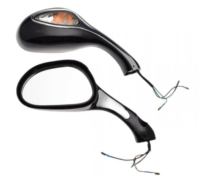 Set 2 oglinzi moto/atv/scuter, cu semnalizari, filet M8, culoare negru [2]
