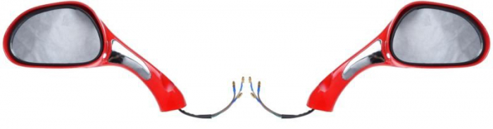 Set 2 oglinzi moto/atv/scuter, cu semnalizari, filet M8, culoare rosu [2]