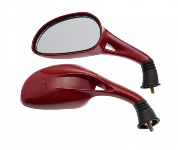 Set 2 oglinzi moto/atv/scuter, cu semnalizari, filet M8, culoare rosu, WMX [2]