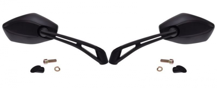 Set 2 oglinzi moto atv scuter, filet M8, culoare negru