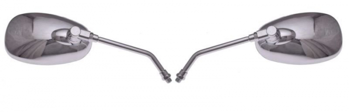 Set 2 oglinzi ovale, filet M10, cromate, 140x82mm [2]