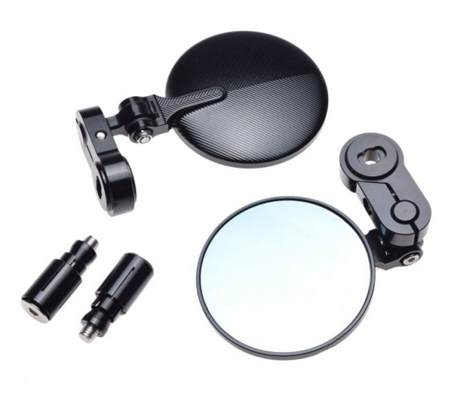 Set 2 oglinzi Piaggio, Vespa, montaj capat ghidon, culoare negru