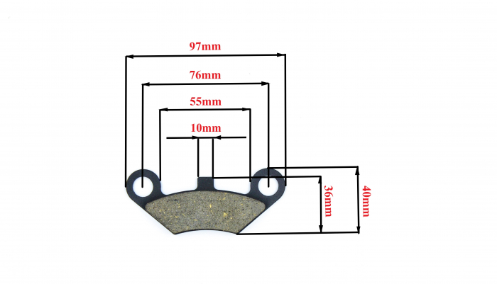 Set 2 placute frana atv 200/250, pe spate, 97X40X9 [2]