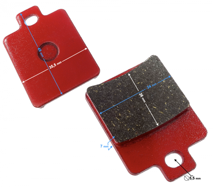 Set 2 placute frana moto/atv 35.5x49mm [2]