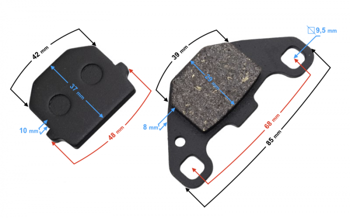 Set 2 placute frana moto/atv 85x48 [3]