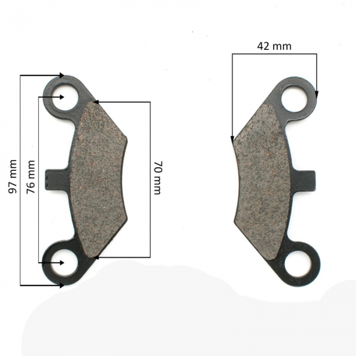 Set 2 placute frana fata atv 200cc, china 97x42cm