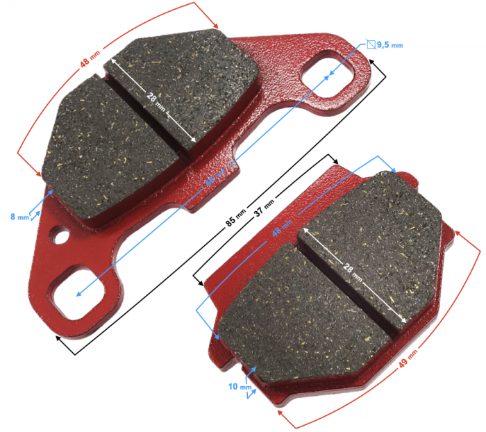 Set 2 placute frana spate ATV 110/125cc [3]