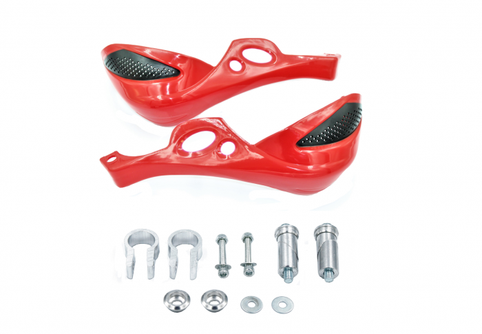 Set 2 protectii maini, prindere pentru ghidon 22mm, culoare rosu [2]