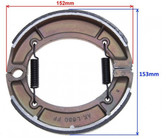 Set 2 saboti frana spate Kingway Chopper 150/250 d.160mm [2]