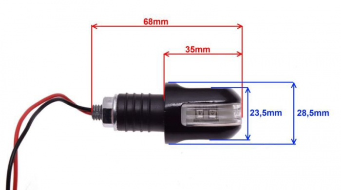 Set 2 semnalizari cu LED, model curbat, carcasa metal, culoare negru [2]