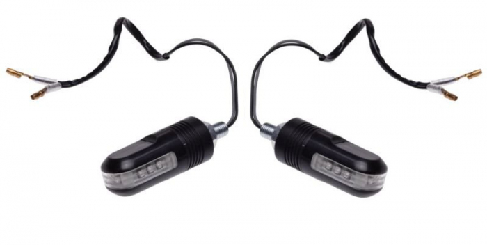 Set 2 semnalizari cu LED, model curbat, carcasa plastic, culoare negru